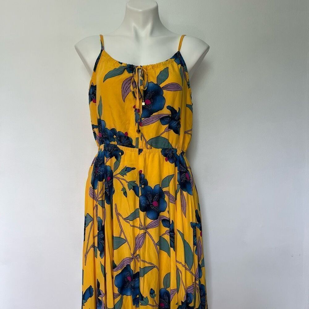 Republic Rayon Yellow Floral Maxi Dress